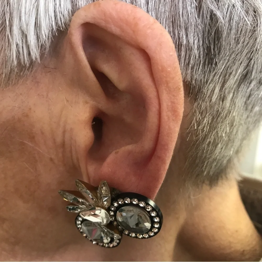Earrings, clip on, fancy, elegant, classic earrings